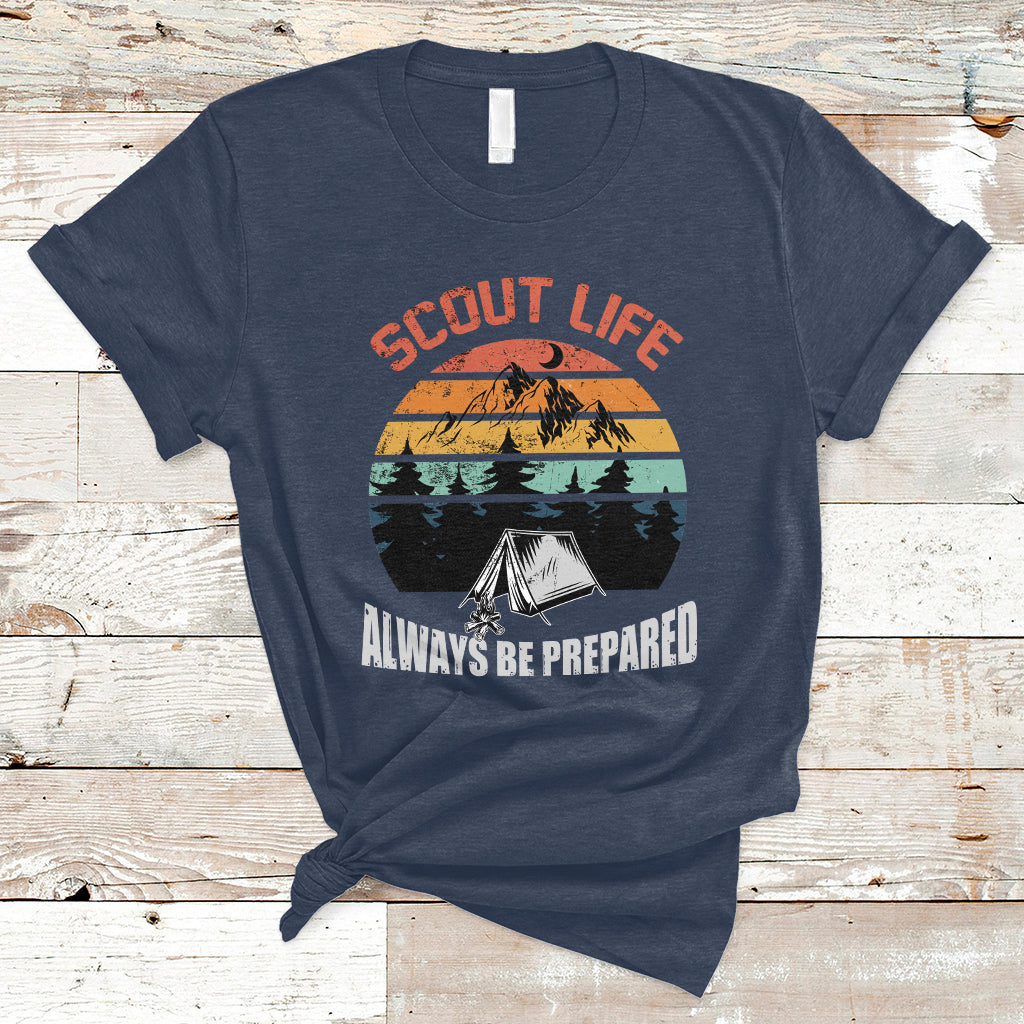 Scout Camping Always Be Prepared Hiking Camping Outdoors Troop Leader T-Shirt - Wonder Print Shop