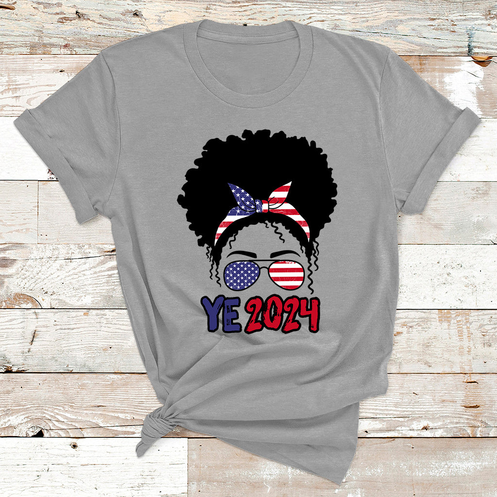 Ye 2024 For President Ye2024 Messy Bun T Shirt - Wonder Print Shop