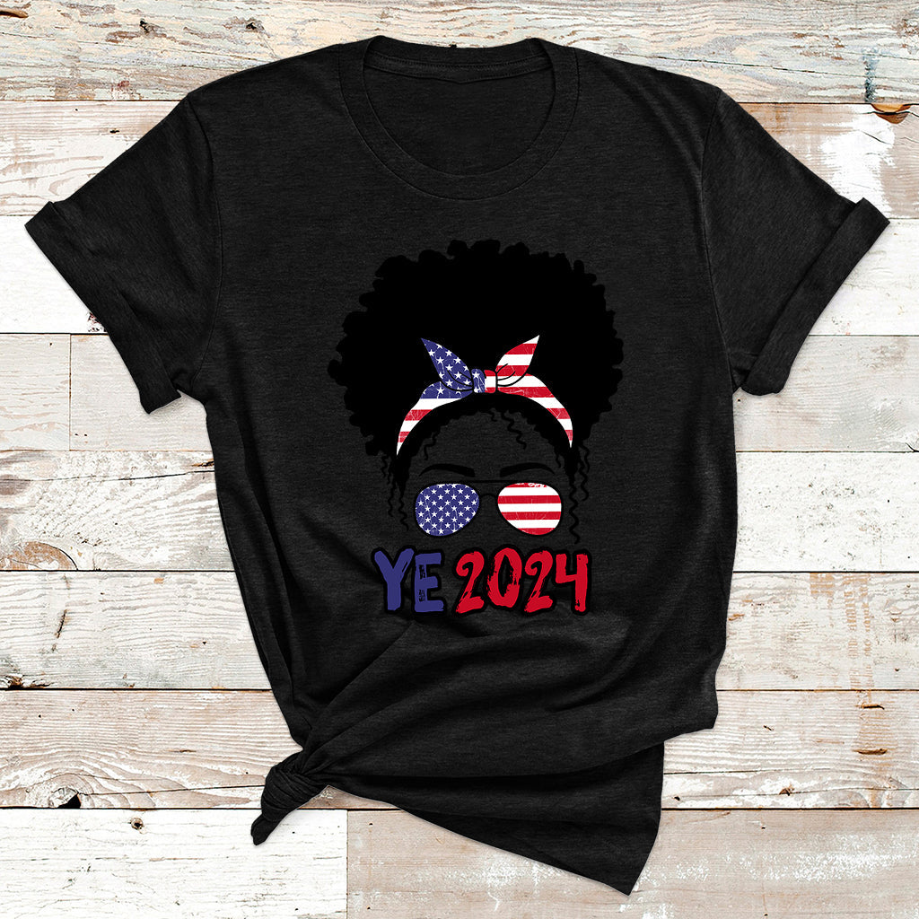 Ye 2024 For President Ye2024 Messy Bun T Shirt - Wonder Print Shop