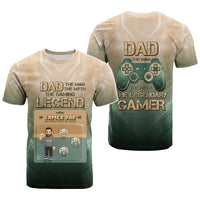 Custom Gamer Dad T-Shirt – The Man, The Myth, The Gaming Legend CTM05
