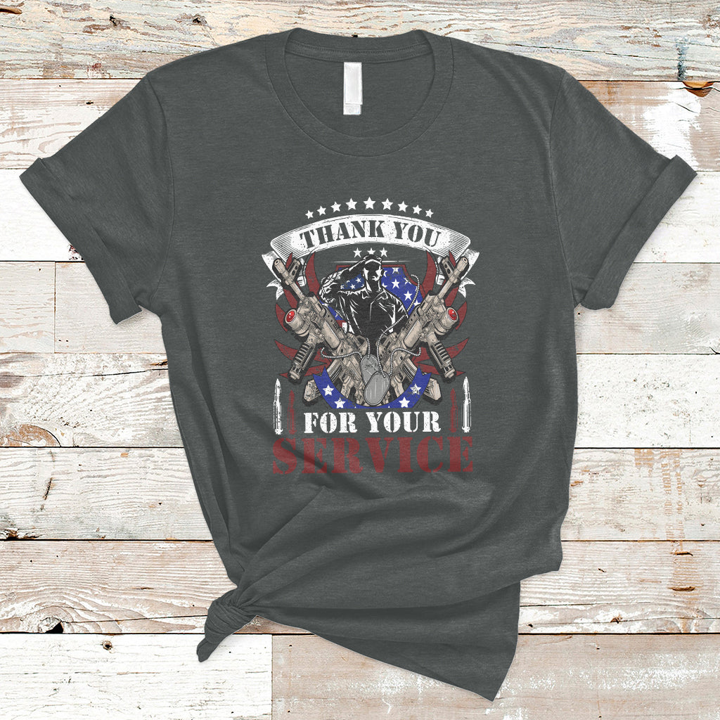 Thank You For Your Service Veterans Day Memorials Day Patriots T-Shirt - Wonder Print Shop