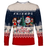 Christmas Jesus With Santa, Snowman And Reindeer Ugly Pattern Long Sleeve Shirt - LT12 - Wonder Print Shop
