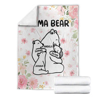 Custom Mother's Day Blanket Mama Bear With Cubs - Wonder Print Shop