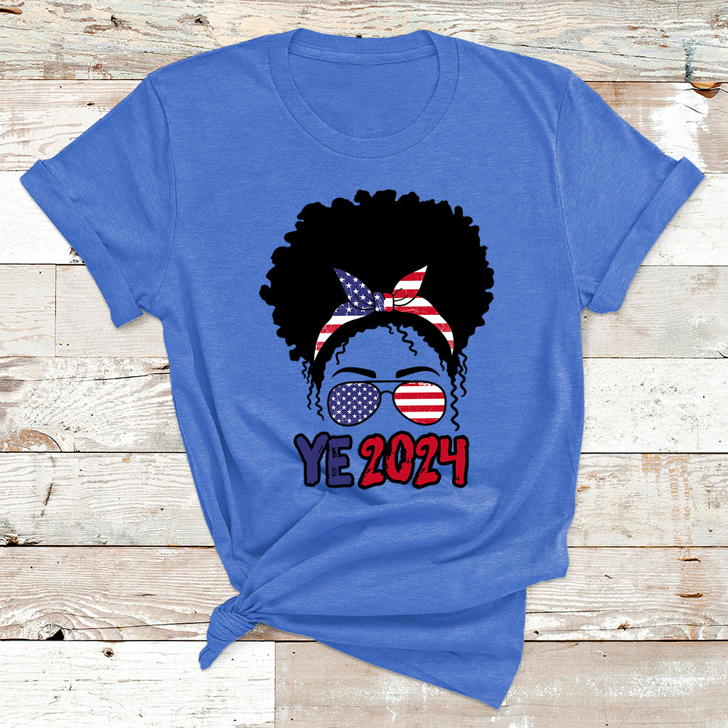 Ye 2024 For President Ye2024 Messy Bun T Shirt - Wonder Print Shop