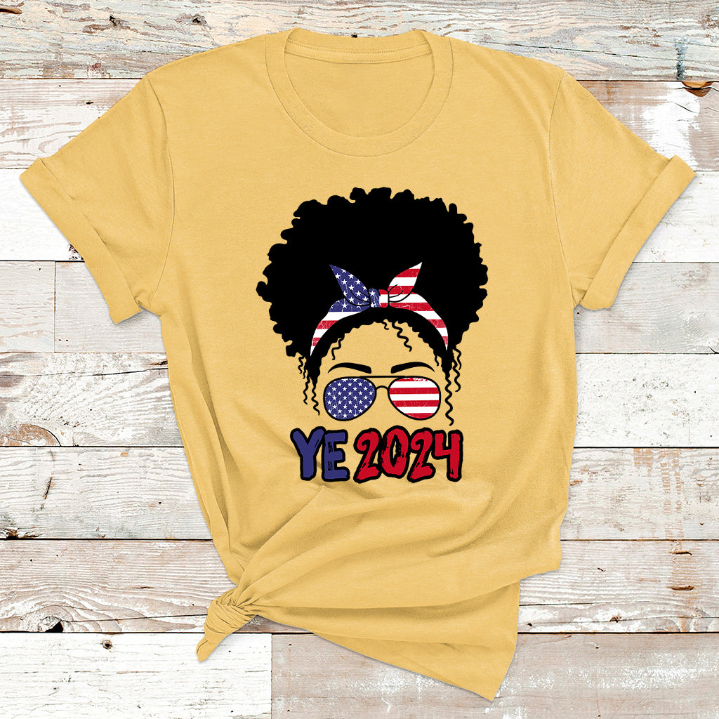 Ye 2024 For President Ye2024 Messy Bun T Shirt - Wonder Print Shop