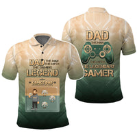 Custom Gamer Father's Day Polo Shirt Dad The Man The Myth The Gaming Legend | Wonder Print Shop