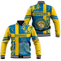 Sweden Football Baseball Jacket Come On Sverige 2023 World Cup - Wonder Print Shop