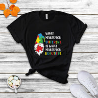 What Makes You Different Is Beautiful Gnome Autism Support T Shirt - Wonder Print Shop