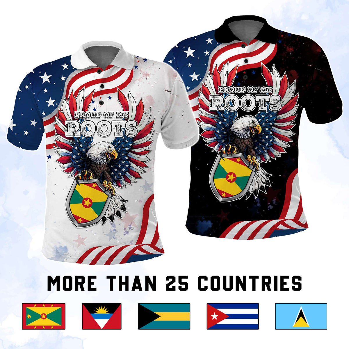 Custom Caribbean American Heritage Month Polo Shirt Proud Of My Roots | Wonder Print Shop