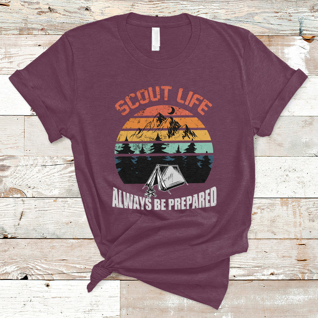 Scout Camping Always Be Prepared Hiking Camping Outdoors Troop Leader T-Shirt - Wonder Print Shop