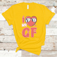 I Love My GF Red Heart Valentine's Day Husband Boyfriend T-Shirt - Wonder Print Shop