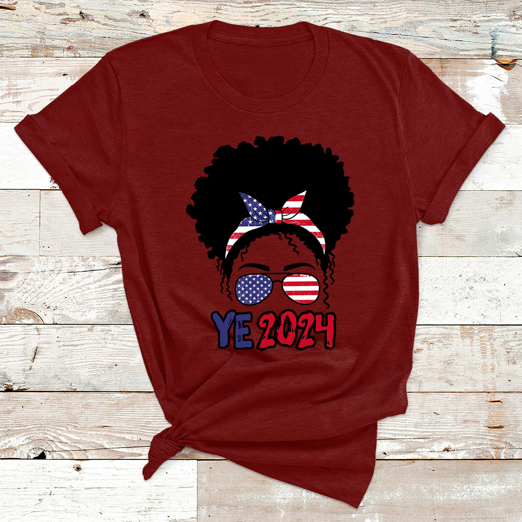 Ye 2024 For President Ye2024 Messy Bun T Shirt - Wonder Print Shop