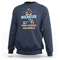 Rare Disease Warrior Rare Disease Awareness Zebra Ribbon Fighter Sweatshirt - Wonder Print Shop