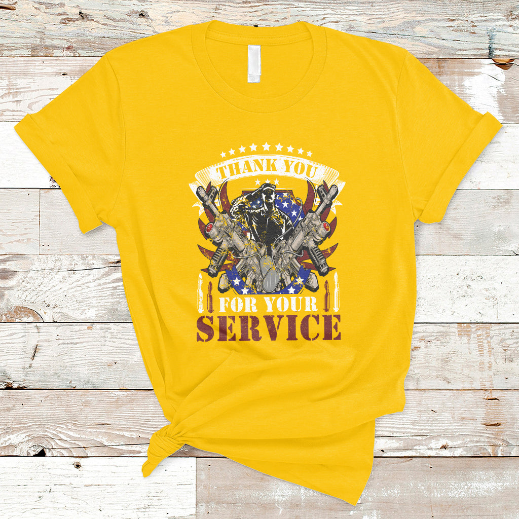 Thank You For Your Service Veterans Day Memorials Day Patriots T-Shirt - Wonder Print Shop