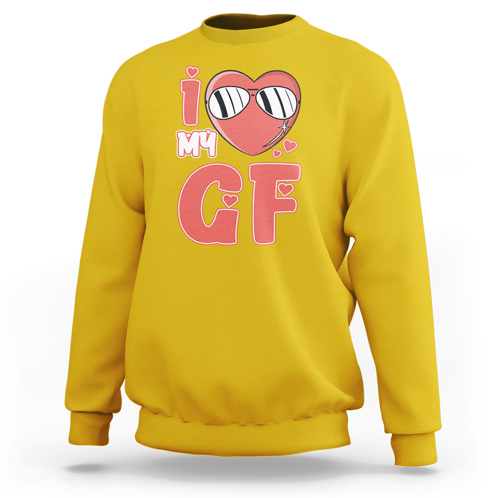 I Love My GF Red Heart Valentine's Day Husband Boyfriend Sweatshirt - Wonder Print Shop
