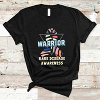 Rare Disease Warrior Rare Disease Awareness Zebra Ribbon Fighter T Shirt - Wonder Print Shop