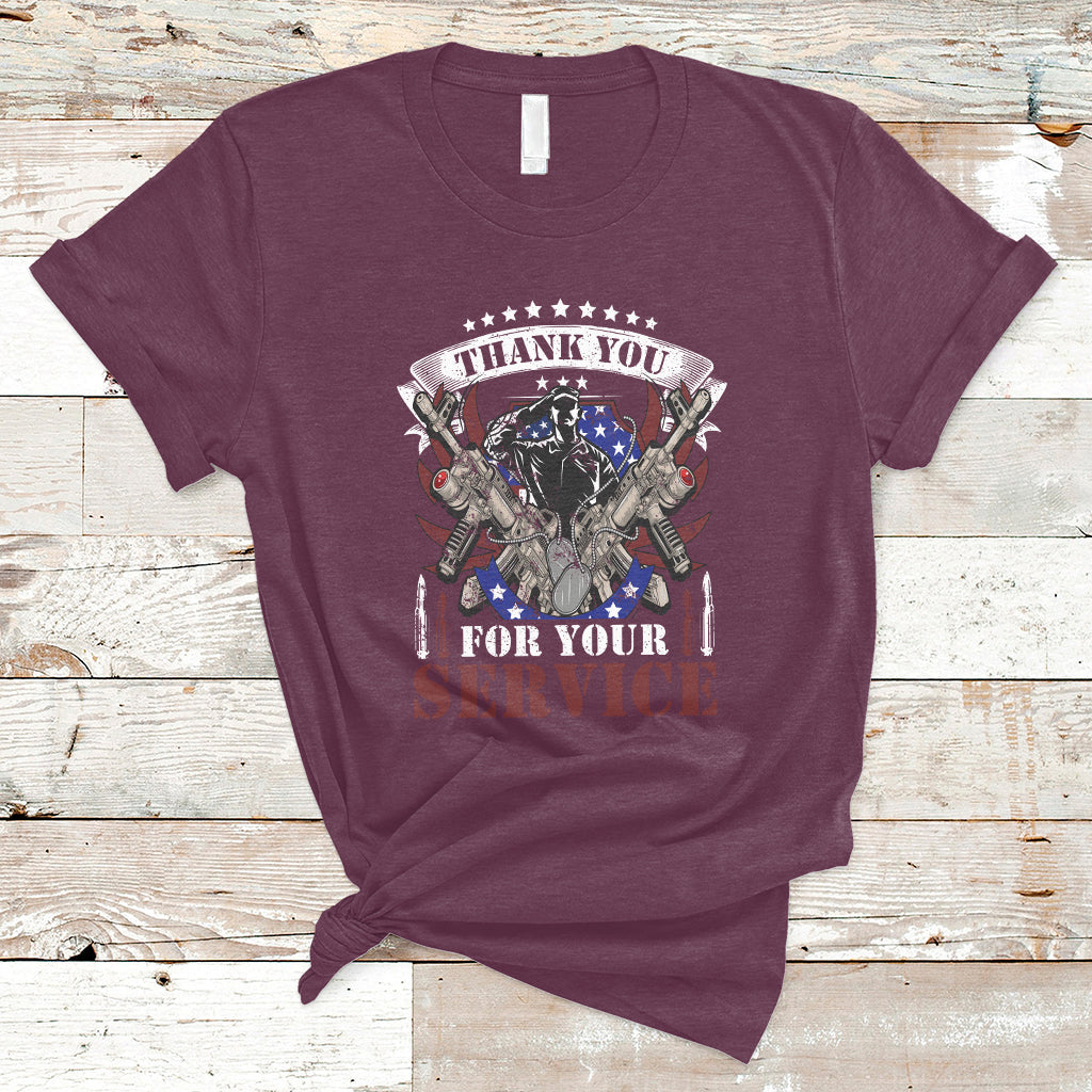 Thank You For Your Service Veterans Day Memorials Day Patriots T-Shirt - Wonder Print Shop