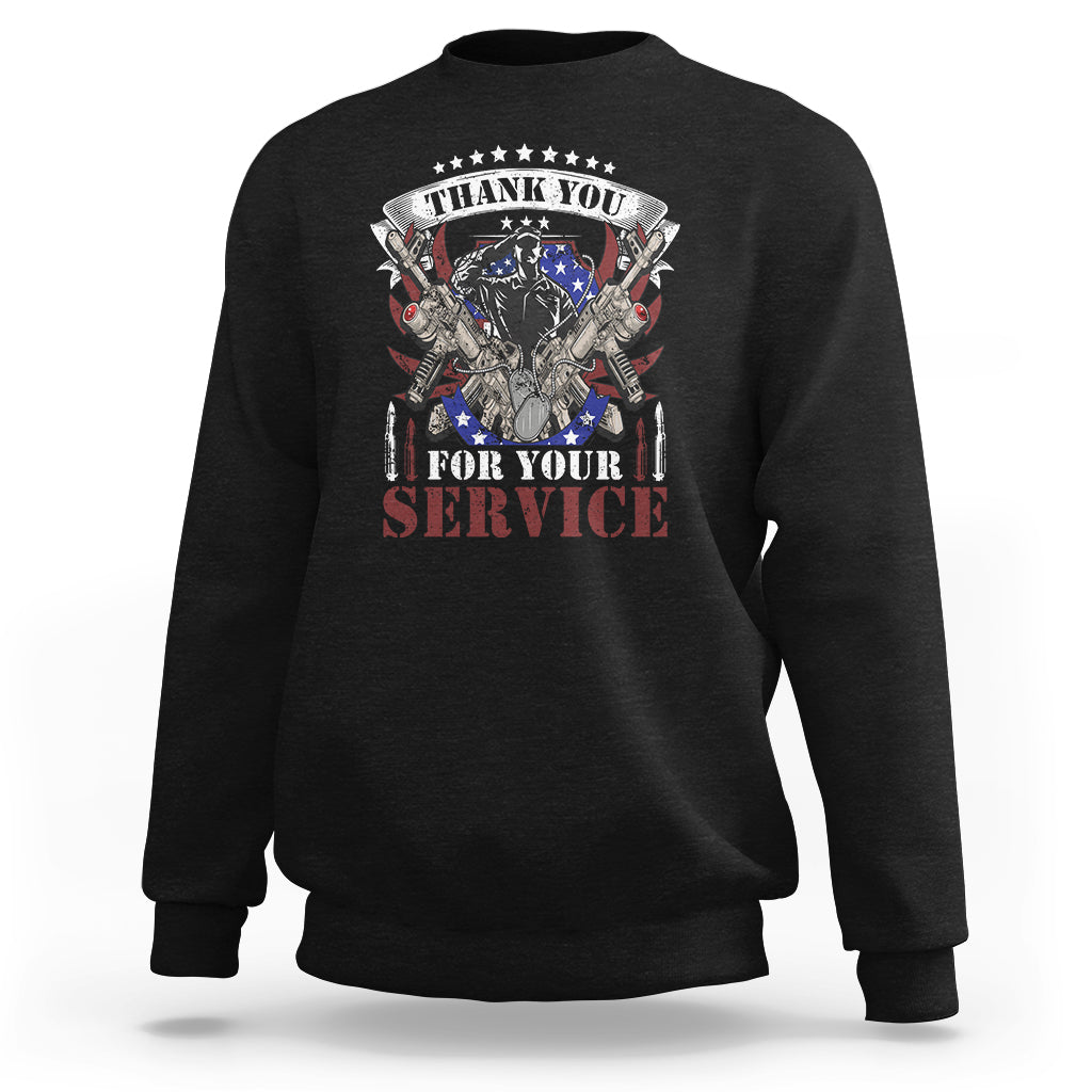 Thank You For Your Service Veterans Day Memorials Day Patriots Sweatshirt - Wonder Print Shop