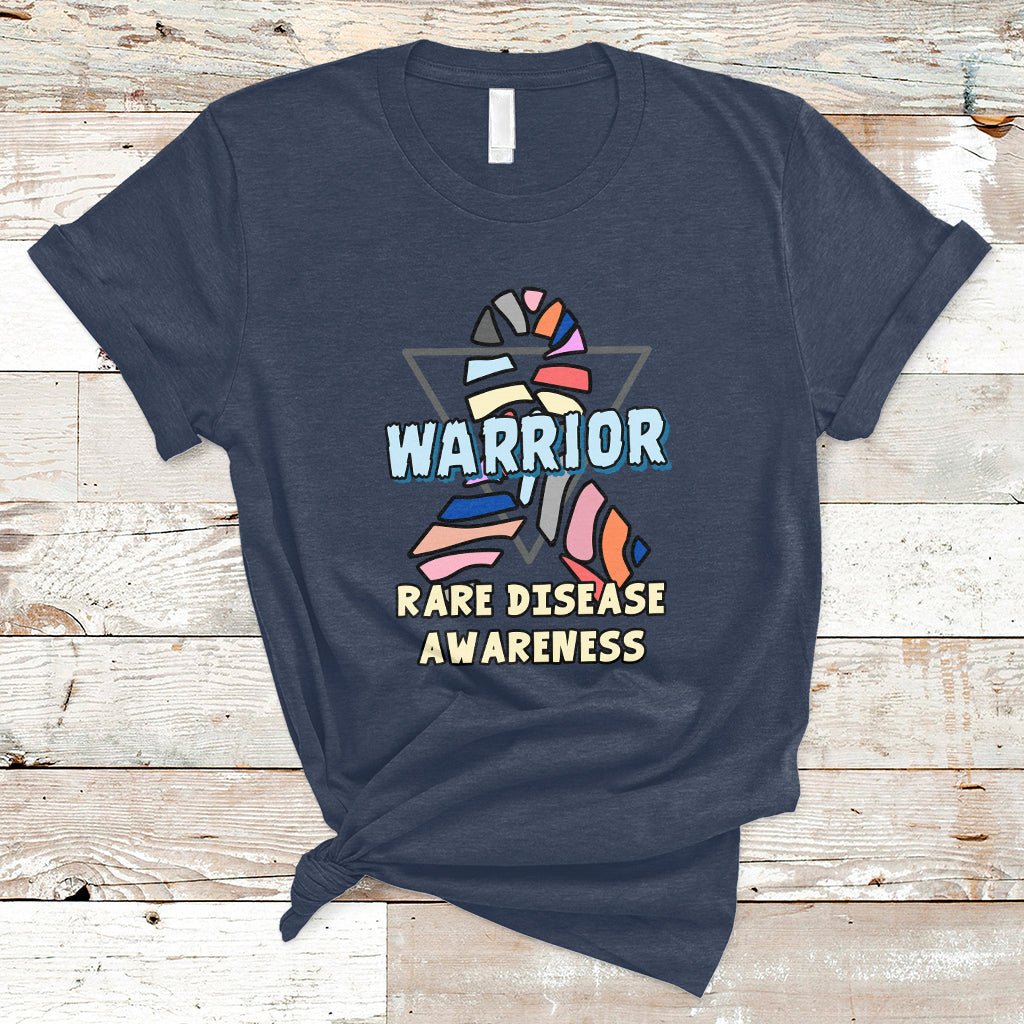 Rare Disease Warrior Rare Disease Awareness Zebra Ribbon Fighter T Shirt - Wonder Print Shop