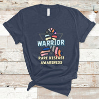 Rare Disease Warrior Rare Disease Awareness Zebra Ribbon Fighter T Shirt - Wonder Print Shop