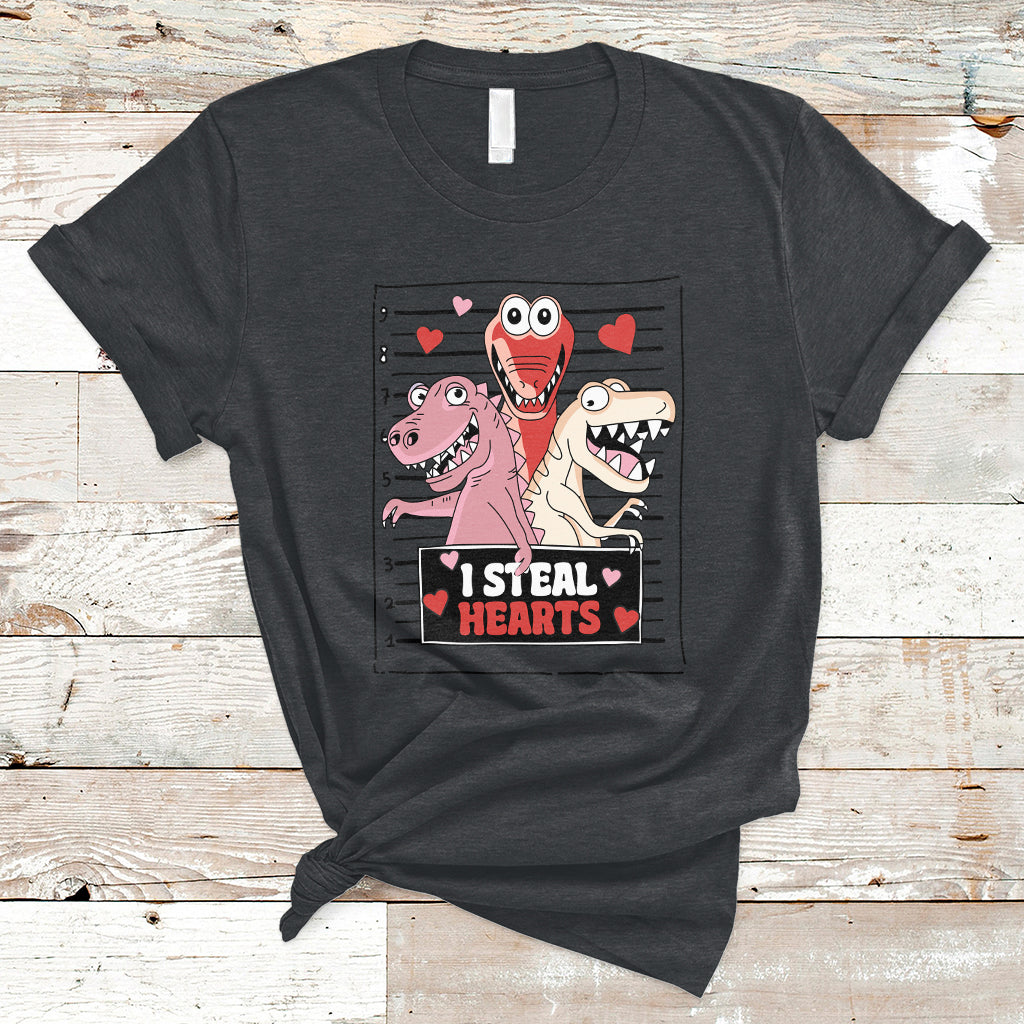 Funny Valentine Arrested Skeleton I Steal Hearts Womens Mens T-Shirt - Wonder Print Shop