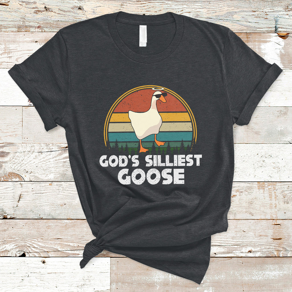 Vintage Funny God's Silliest Goose Duck Silly Goose Memes T Shirt - Wonder Print Shop