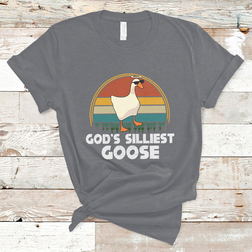 Vintage Funny God's Silliest Goose Duck Silly Goose Memes T Shirt - Wonder Print Shop