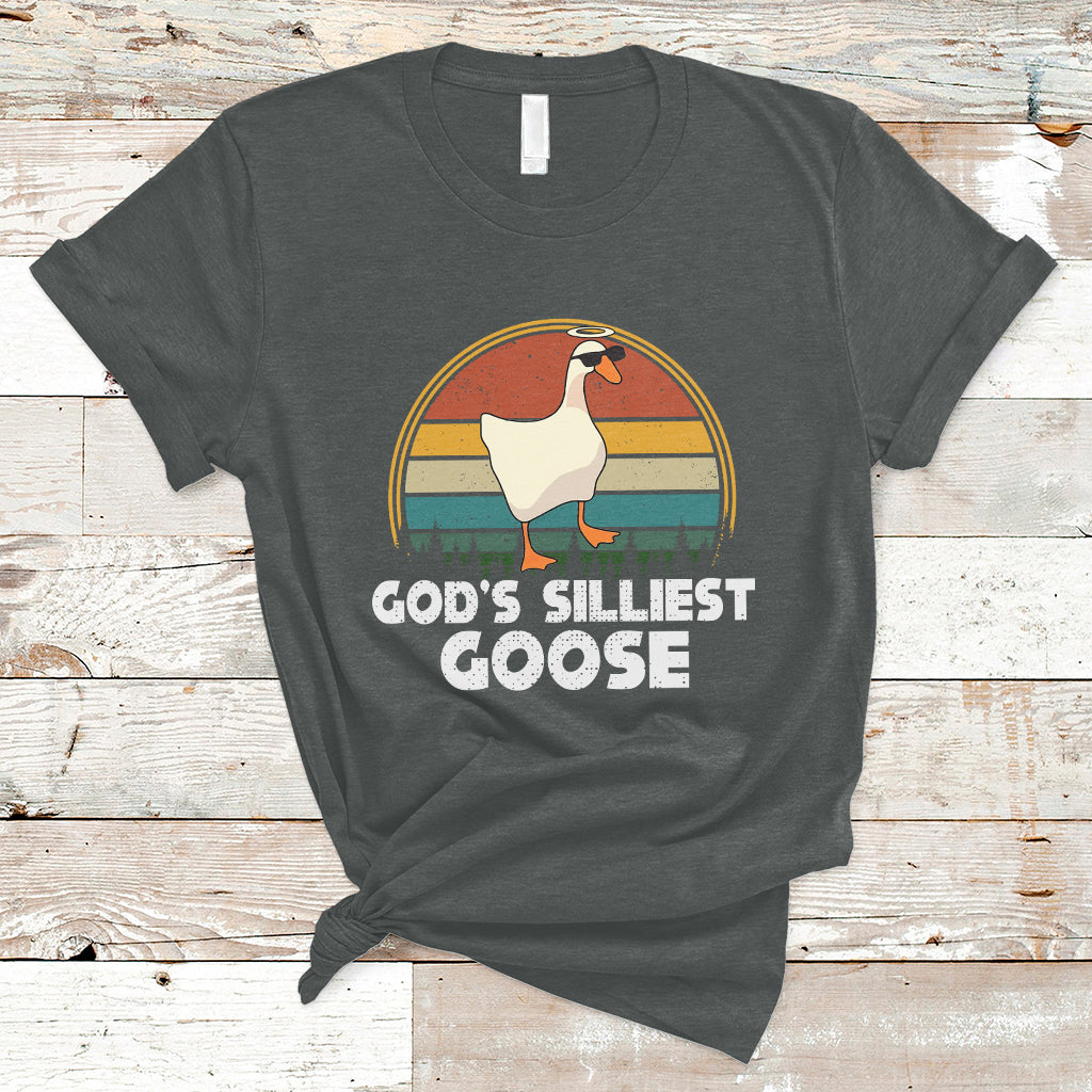 Vintage Funny God's Silliest Goose Duck Silly Goose Memes T Shirt - Wonder Print Shop