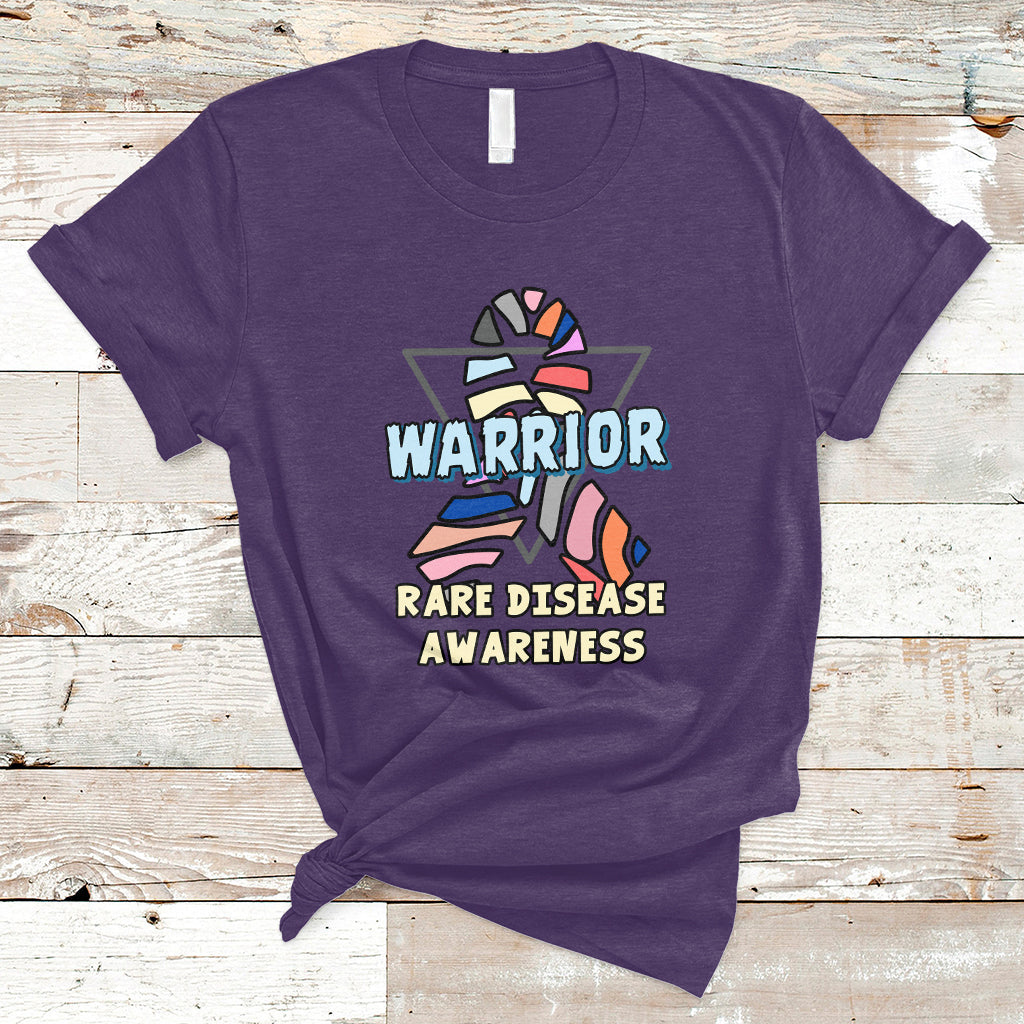 Rare Disease Warrior Rare Disease Awareness Zebra Ribbon Fighter T Shirt - Wonder Print Shop