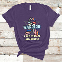 Rare Disease Warrior Rare Disease Awareness Zebra Ribbon Fighter T Shirt - Wonder Print Shop