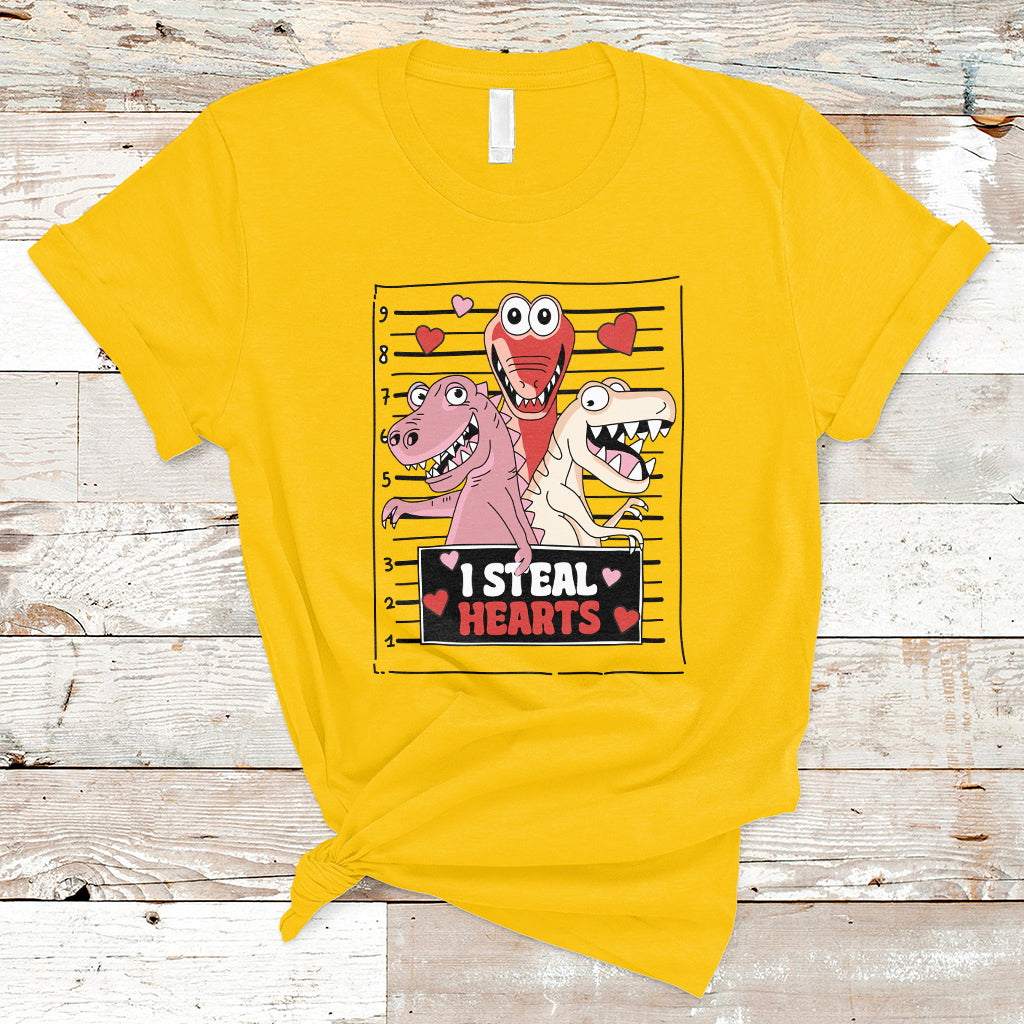 Funny Valentine Arrested Skeleton I Steal Hearts Womens Mens T-Shirt - Wonder Print Shop