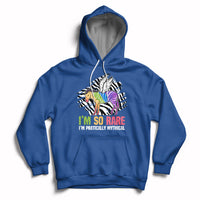 Rare Disease I'm So Rare I'm Pratically Mythical Zebra Unicorn Zebra Ribbon Hoodie - Wonder Print Shop