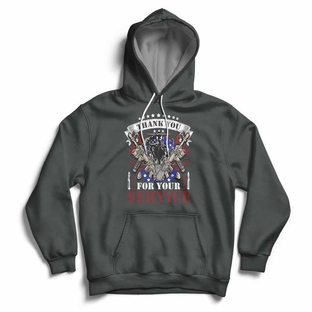 Thank You For Your Service Veterans Day Memorials Day Patriots Hoodie - Wonder Print Shop