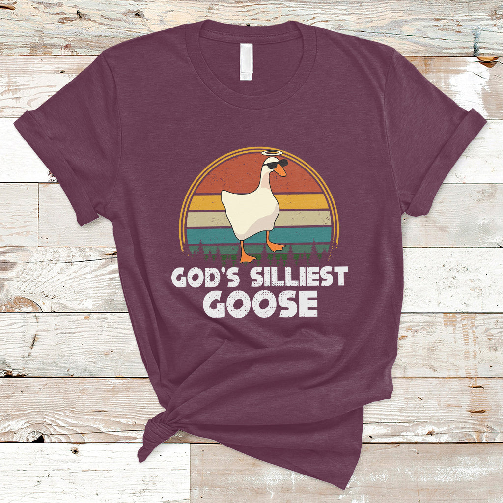 Vintage Funny God's Silliest Goose Duck Silly Goose Memes T Shirt - Wonder Print Shop