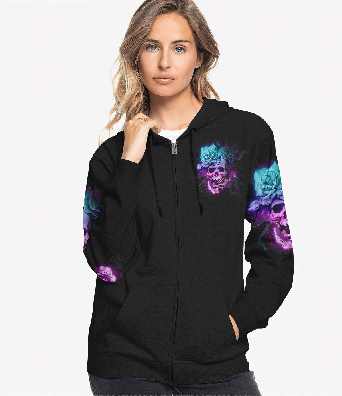 The Good Girl In Me Got Tired Skull Hoodie - Wonder Print Shop