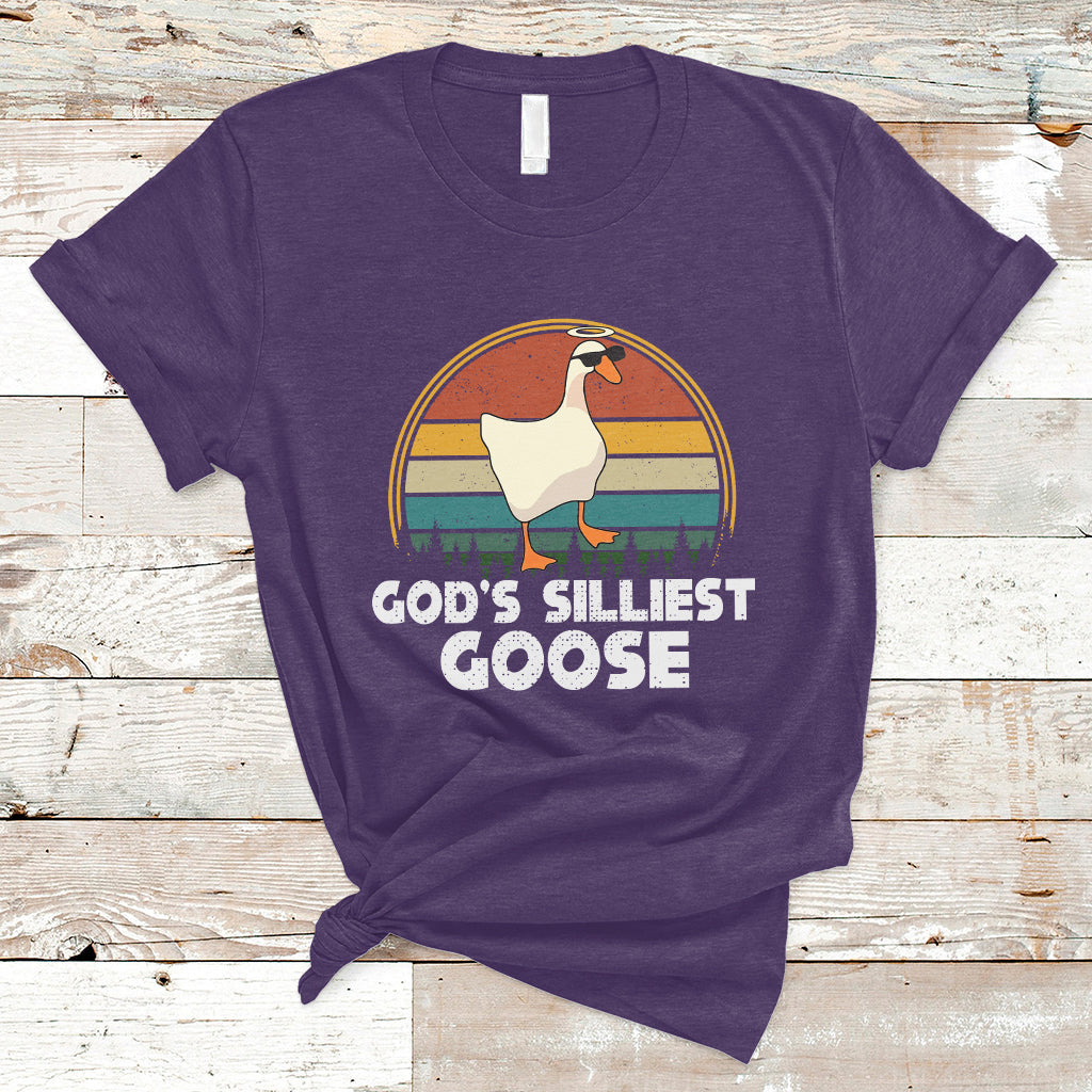 Vintage Funny God's Silliest Goose Duck Silly Goose Memes T Shirt - Wonder Print Shop