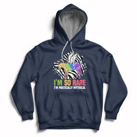Rare Disease I'm So Rare I'm Pratically Mythical Zebra Unicorn Zebra Ribbon Hoodie - Wonder Print Shop