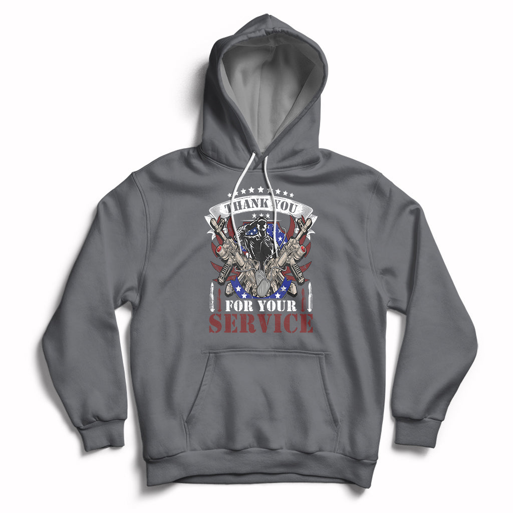 Thank You For Your Service Veterans Day Memorials Day Patriots Hoodie - Wonder Print Shop