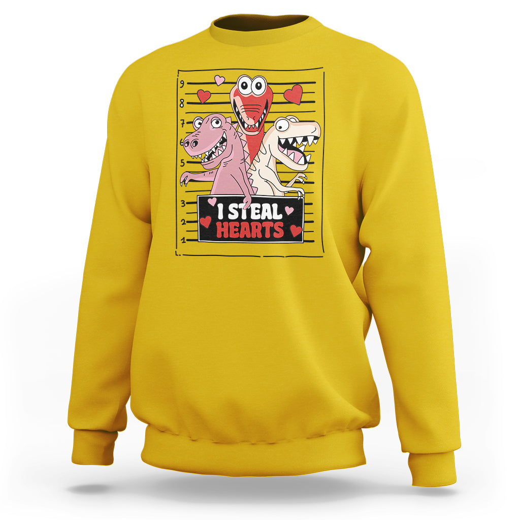 Funny Valentine Arrested Skeleton I Steal Hearts Womens Mens Sweatshirt - Wonder Print Shop