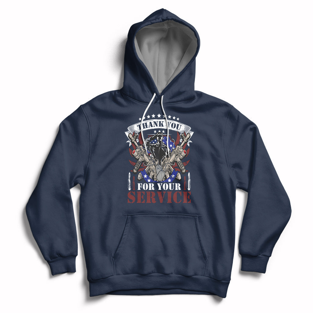 Thank You For Your Service Veterans Day Memorials Day Patriots Hoodie - Wonder Print Shop