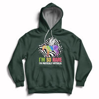 Rare Disease I'm So Rare I'm Pratically Mythical Zebra Unicorn Zebra Ribbon Hoodie - Wonder Print Shop