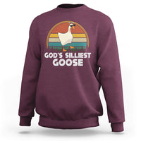 Vintage Funny God's Silliest Goose Duck Silly Goose Memes Sweatshirt - Wonder Print Shop