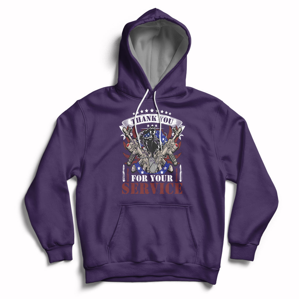 Thank You For Your Service Veterans Day Memorials Day Patriots Hoodie - Wonder Print Shop