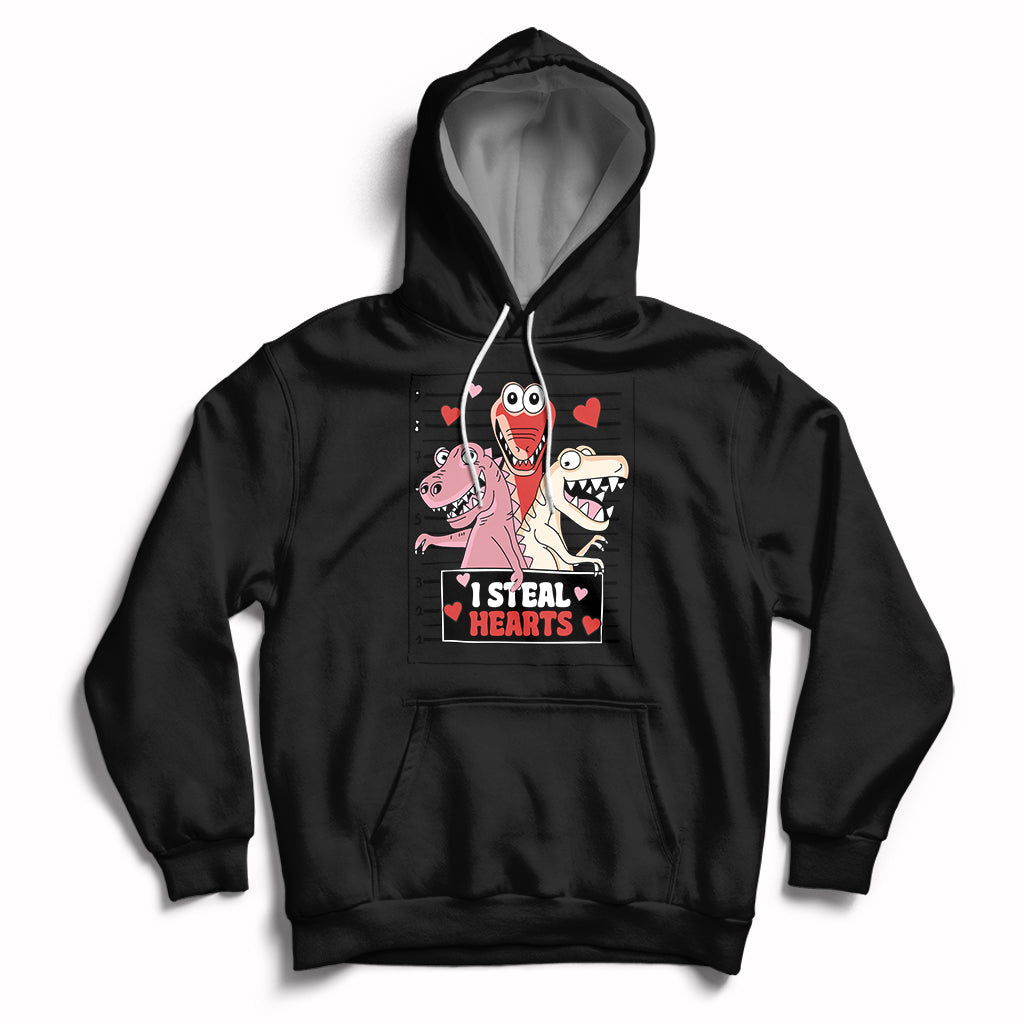 Funny Valentine Arrested Skeleton I Steal Hearts Womens Mens Hoodie - Wonder Print Shop