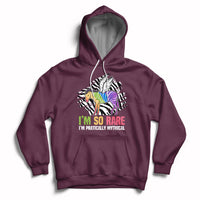 Rare Disease I'm So Rare I'm Pratically Mythical Zebra Unicorn Zebra Ribbon Hoodie - Wonder Print Shop