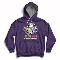 Rare Disease I'm So Rare I'm Pratically Mythical Zebra Unicorn Zebra Ribbon Hoodie - Wonder Print Shop