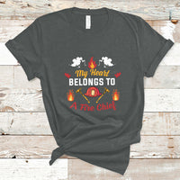 My Heart Belongs To A Fire Chief Wife Valentines Day T Shirt - Wonder Print Shop