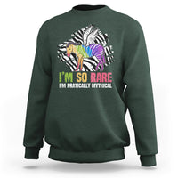 Rare Disease I'm So Rare I'm Pratically Mythical Zebra Unicorn Zebra Ribbon Sweatshirt - Wonder Print Shop