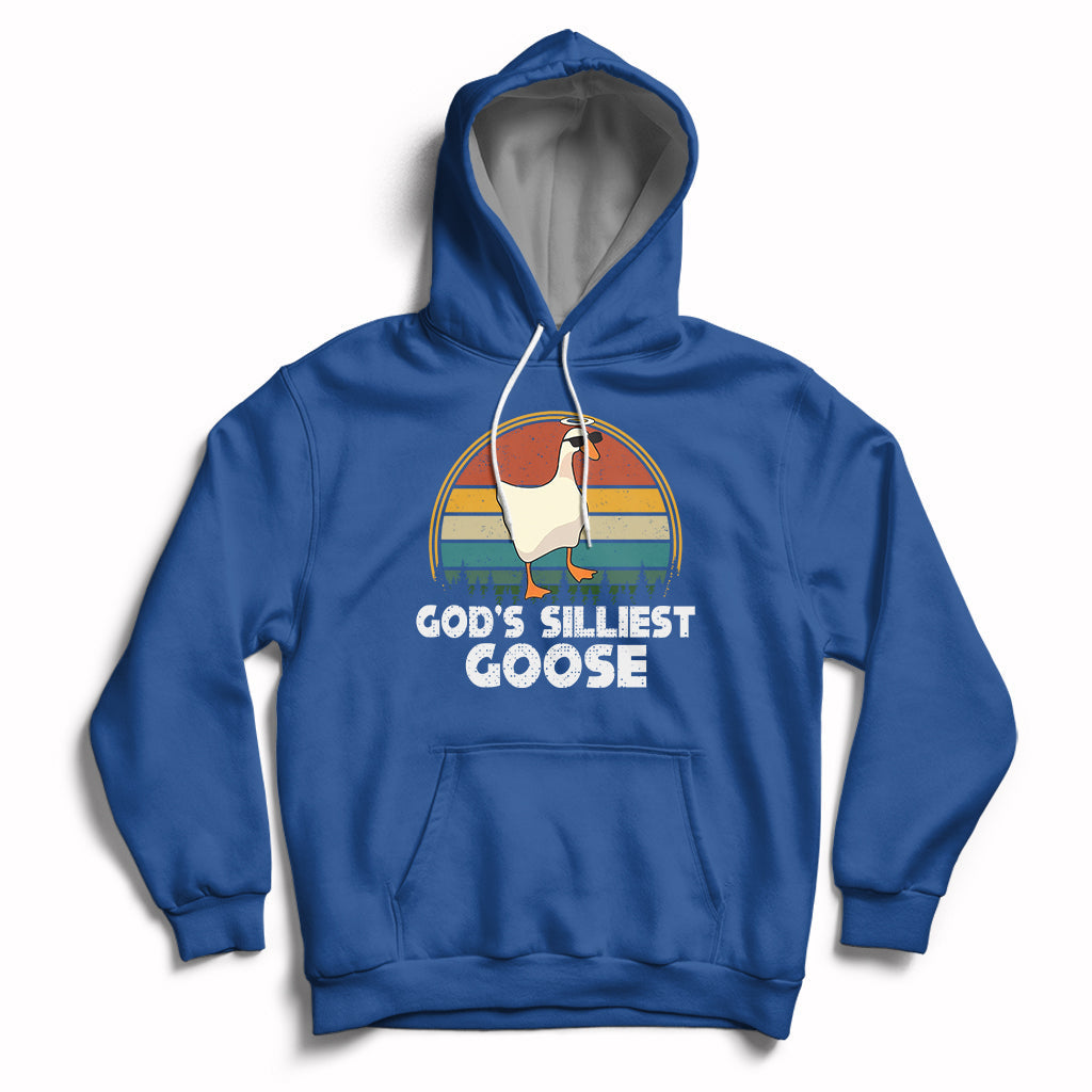 Vintage Funny God's Silliest Goose Duck Silly Goose Memes Hoodie - Wonder Print Shop