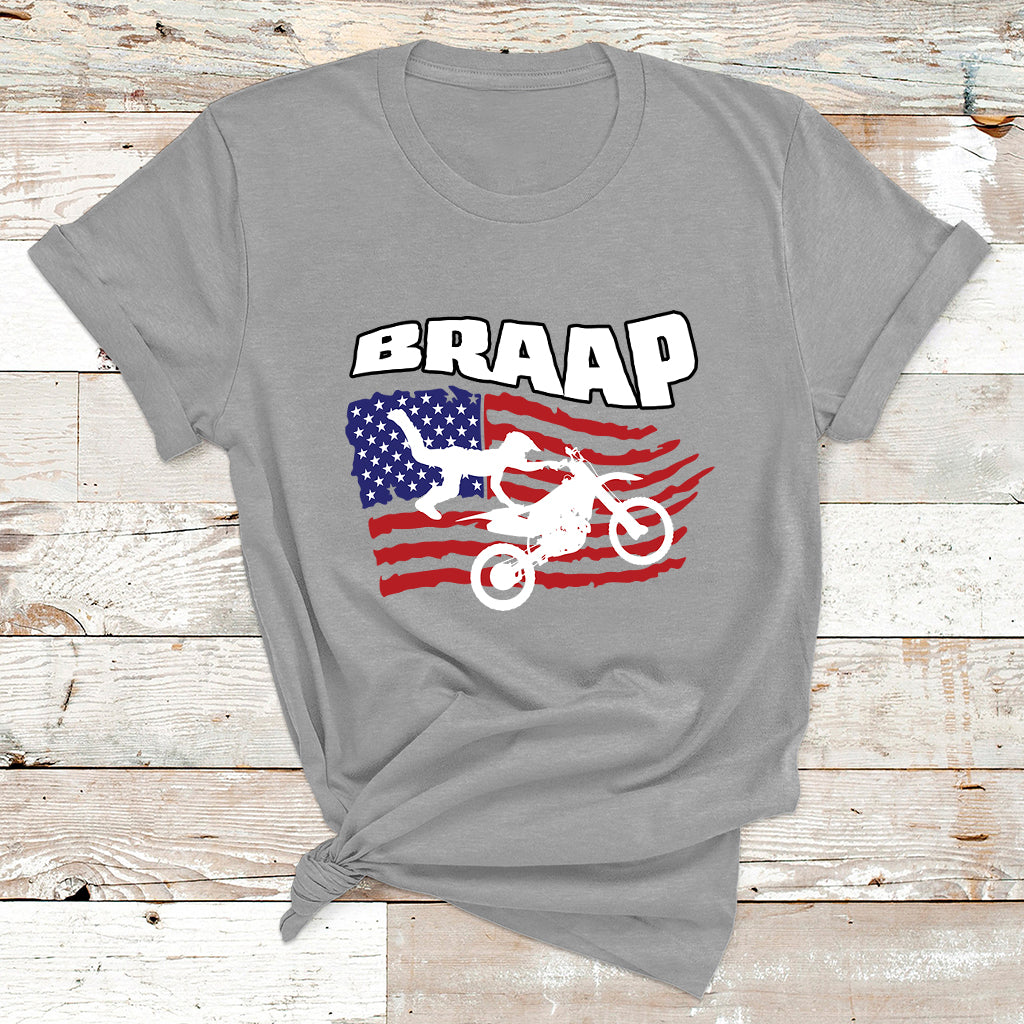 Braap Vintage Usa American Flag Tee T Shirt - Wonder Print Shop